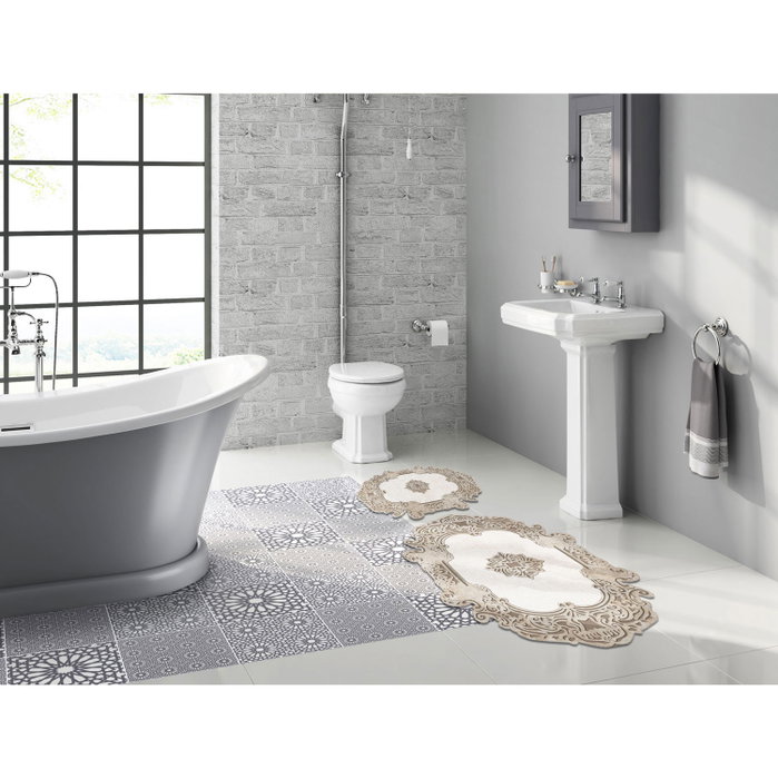 Mijölnir Juego de alfombras de baño Crema (2 piezas)